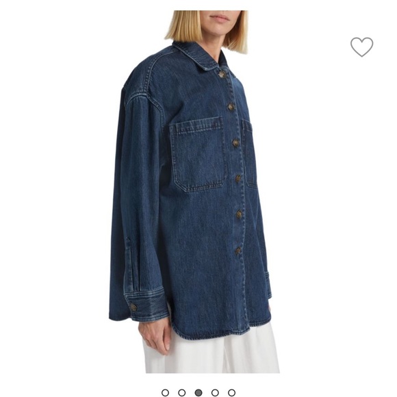 NWT Rag & Bone Lory Oversized Denim Shirt Jacket, size medium, dark denim - Picture 7 of 14